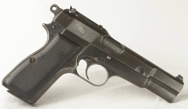 Browning High Power pistols were used during WWII by both the Axis powers a...