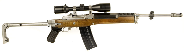 Deactivated Ruger Mini 14 and Telescopic Sight. 