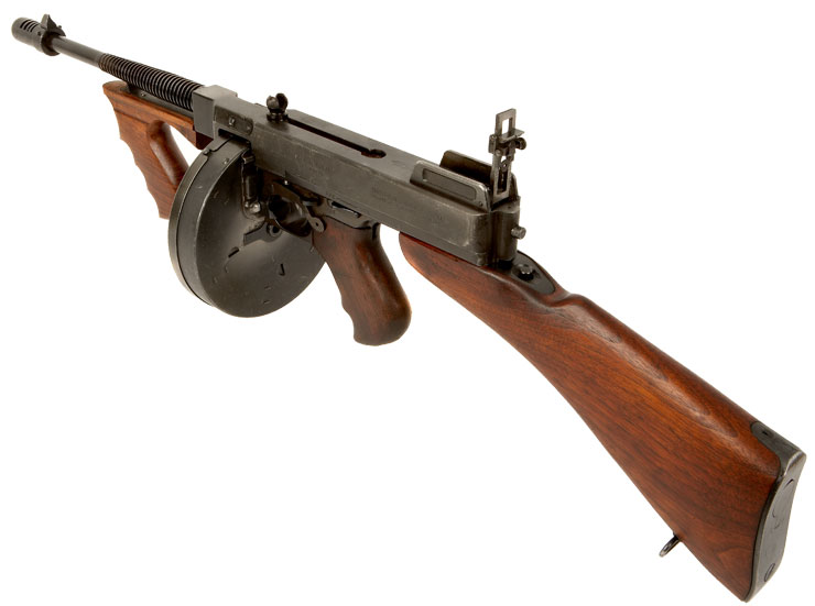 Deactivated WW2 Thompson 1928A1 Submachine Gun.