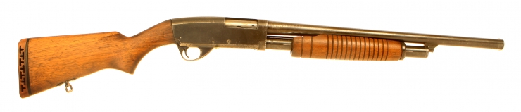 Deactivated US Stevens, Savage Arms 12 bore pump action shotgun.