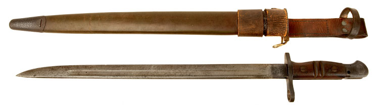 First World War M1917 Bayonet &amp; Scabbard with integral leather frog