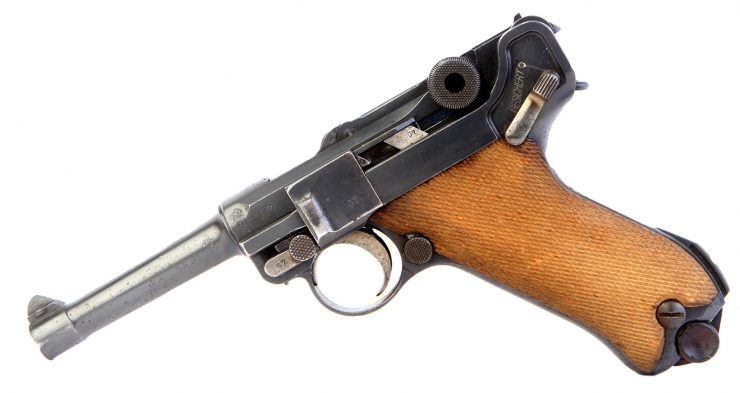 Deactivated WWI PO8 Luger with Named Holster
