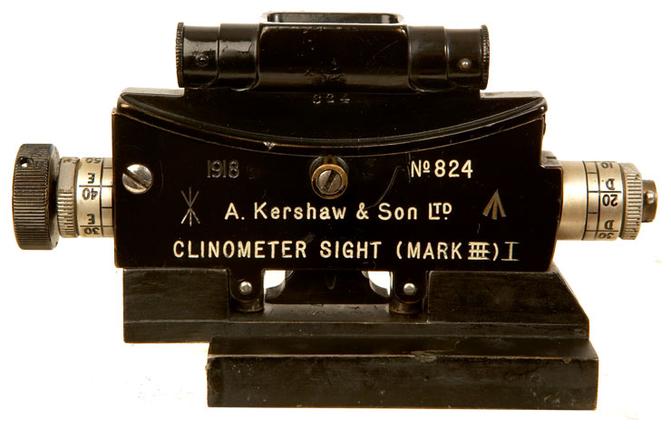 WWI Vickers Machine Gun Kershaw & Son Ltd Clinometer & Case
