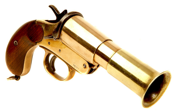 Deactivated WWI Wolseley MKIII Brass Flare Pistol