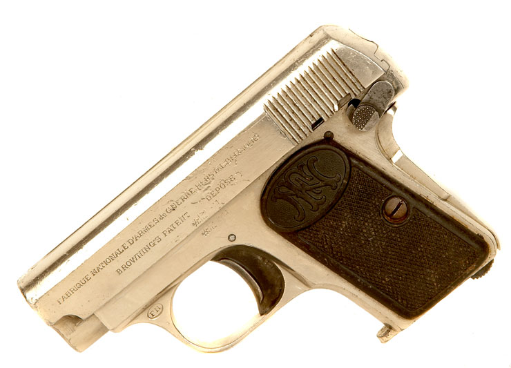 Deactivated Plated Browning 1906 Pocket Pistol