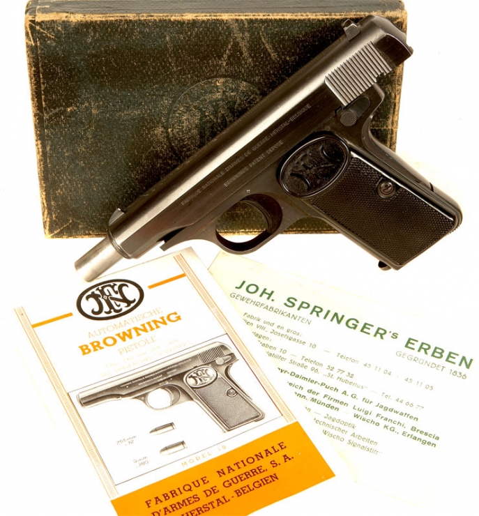 Deactivated Browning Model 1910/55 Pistol - Rare Variant
