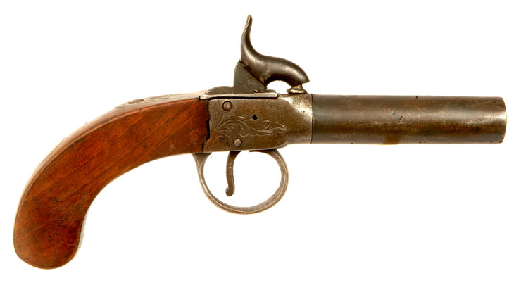 antique British manufactured box lock percussion single shot pistol