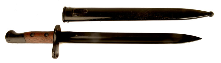 WWII Nazi Marked MP34 Submachine Gun Bayonet & Scabbard