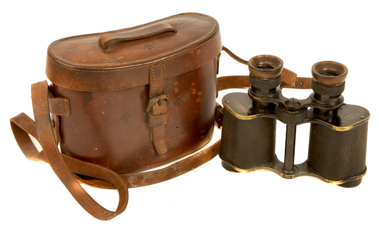 Rare WWI Era Named British Officers Binoculars with case