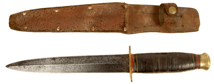 WWII Eye Taylor Fighting Knife & Scabbard With Provenance