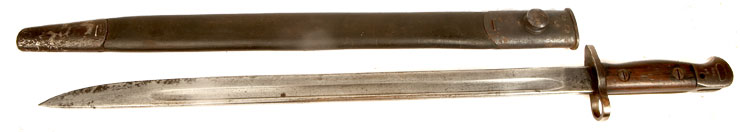 An Extremely rare First World War dated Hudson Bay Company (HBC) marked 1907 Pattern SMLE bayonet with scabbard