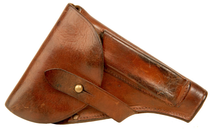 A rare Second World War Nazi Kriegsmarine (German Navy) brown leather holster