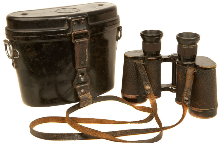 WWII German Nazi Military Issued Carl Zeiss Jena 6x30 Binoculars with Case