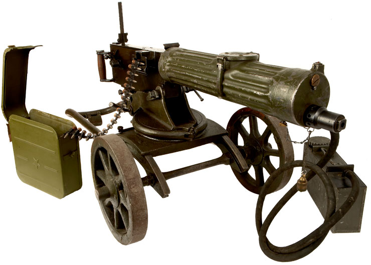 Deactivated WWII Russian Maxim Machine Gun and Accessories