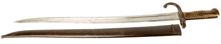 French 1866 St Etienne Chassepot Sword Bayonet & Scabbard