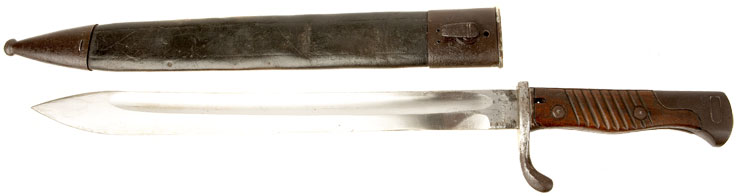 WWI German Gew 98 Bayonet and leather scabbard