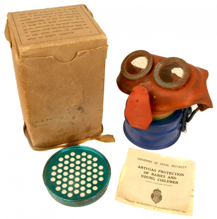 Second World War British child or babies respirator / gas mask