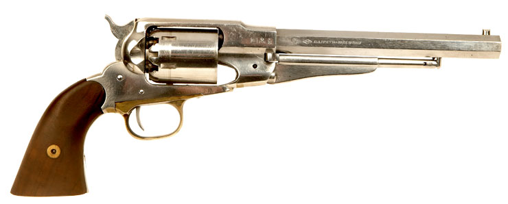 Deactivated Chrome plated Pietta, Remington New Model 1858 percussion black powder revolver