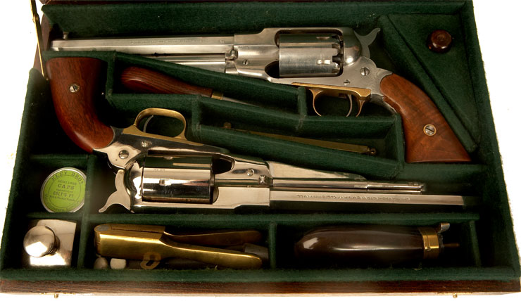 Cased, Two Remington New Army revolver revolver set