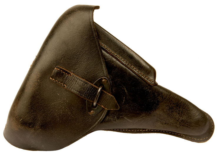WWII Nazi P38 Pistol Hard Shell Leather Holster.