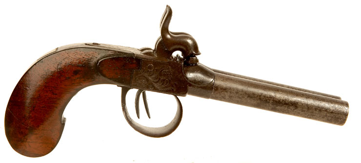 Antique Obsolete Calibre Belgium Double Barrel Pistol