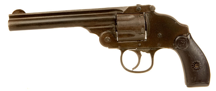 Deactivated First World War era Harrington & Richardson .38 S&W Hammerless top break action revolver.