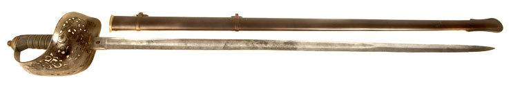 British Officers 1897 Pattern sword and steel scabbard