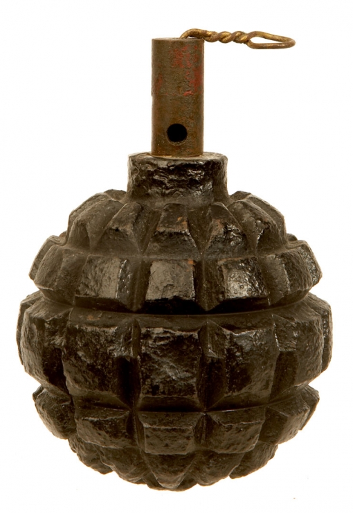 Inert WWI Model 1913 German Kugel fragmentation hand grenade.