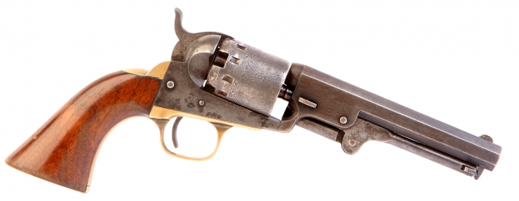 US Civil war production Manhattan Colt Navy .36 calibre model percussion revolver.