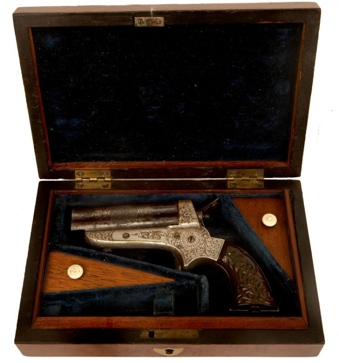 Rare Sharps Patent Pepperbox Tipping & Lawden Four Shot Pistol