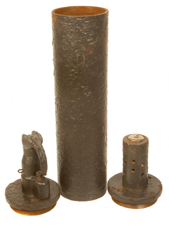 An inert WWI British Stokes mortar bomb.