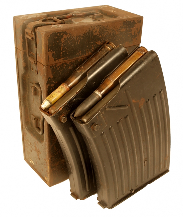 WWII German 20mm Flak 30/38 Magazines with a transit box