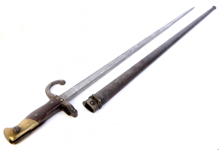 French 1874 Gras Bayonet & Scabbard - matching numbers.