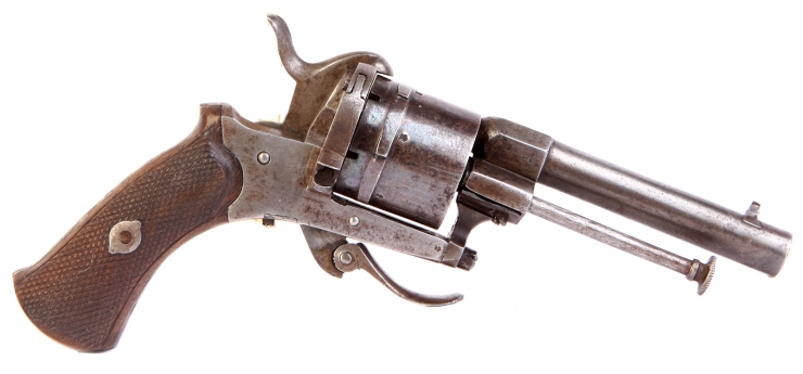 J Manton London Lefaucheux type Pinfire Revolver