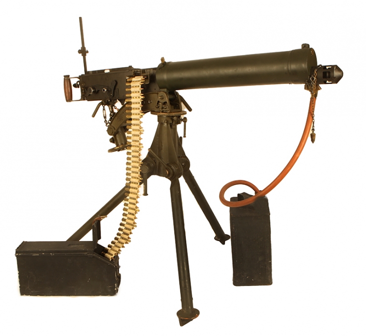 Deactivated WWII Vickers Machine Gun with accessories