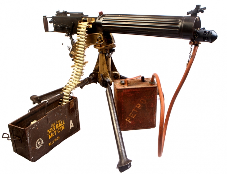 Deactivated WWII British Vickers-Armstrong manufactured MKI machine gun