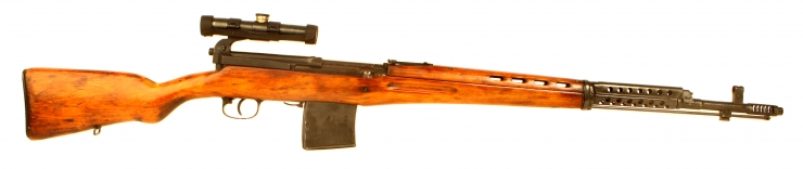 Deactivated WWII SVT40 fitted with scope and mounts