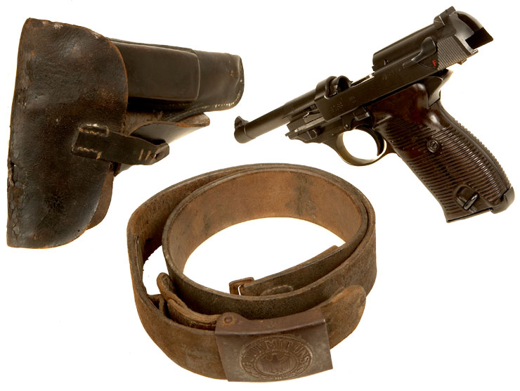 Deactivated WWII Nazi P38 With Holster & Belt
