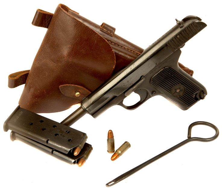 Deactivated WWII Russian TT33 Pistol with Accessories