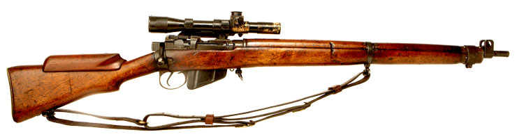 Deactivated WWII Lee Enfield No4T Sniper Rifle