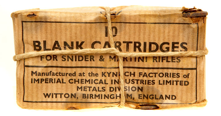 Rare Unopened Box of Snider & Martini Rifle .577 Kynoch Blank Cartridges