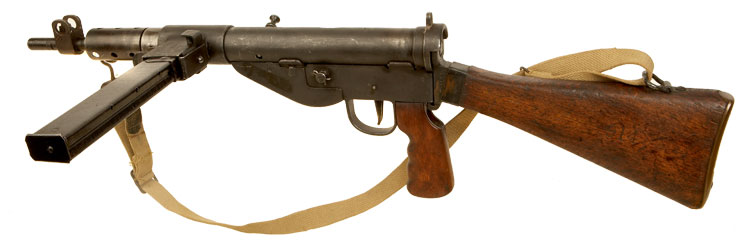 Deactivated WWII Sten MKV with a working action