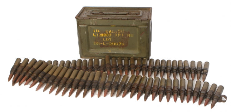 Inert .50 Cal Rounds and Ammunition Box