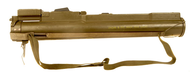 Deactivated British LAW (Light Anti-Tank Weapon) 66mm  L1A2B1 rocket launcher
