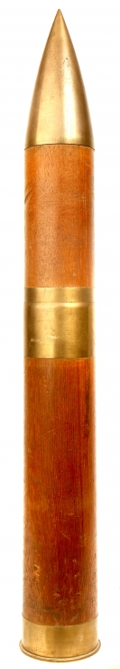 WWII British 75mm Wooden Practice or Drill Round