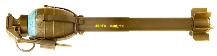Inert Austrian Arges 78 Fragmentation Grenade with Launcher Attachment