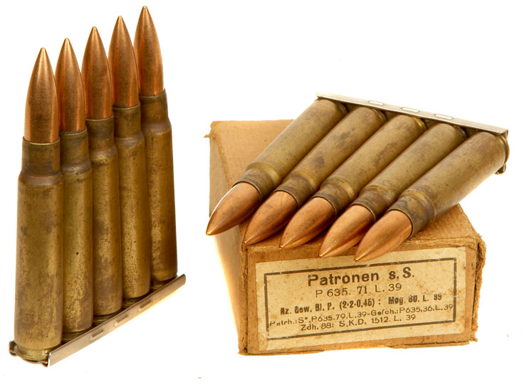 An Original Box of WWII German 7.92mm Rounds