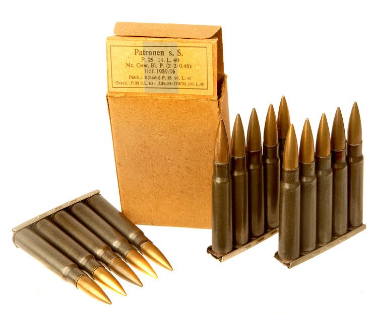 Inert WWII Boxed German 7.92mm Rounds