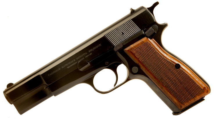 Deactivated Browning High Power 9mm pistol