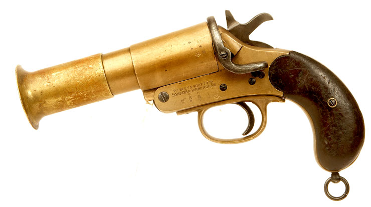 Deactivated First World War Webley & Scott MKIII* flare pistol